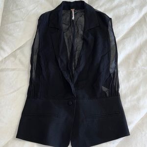 Black half sheer Free People vest